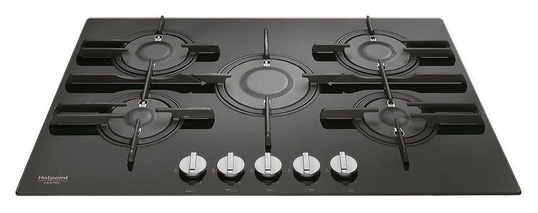 Hotpoint Ariston FTGHG 751 D/HA(BK) Piano cottura a gas cm. 75 - vetro nero
