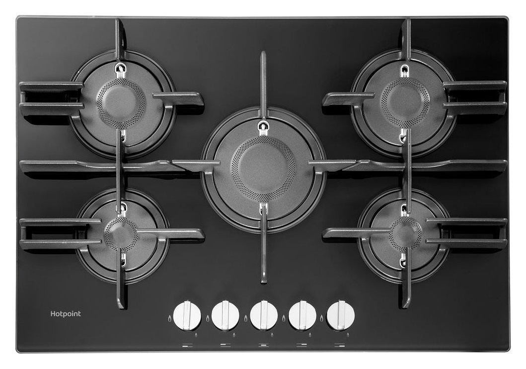 Hotpoint Ariston FTGHG 751 D/HA(BK) Piano cottura a gas cm. 75 - vetro nero