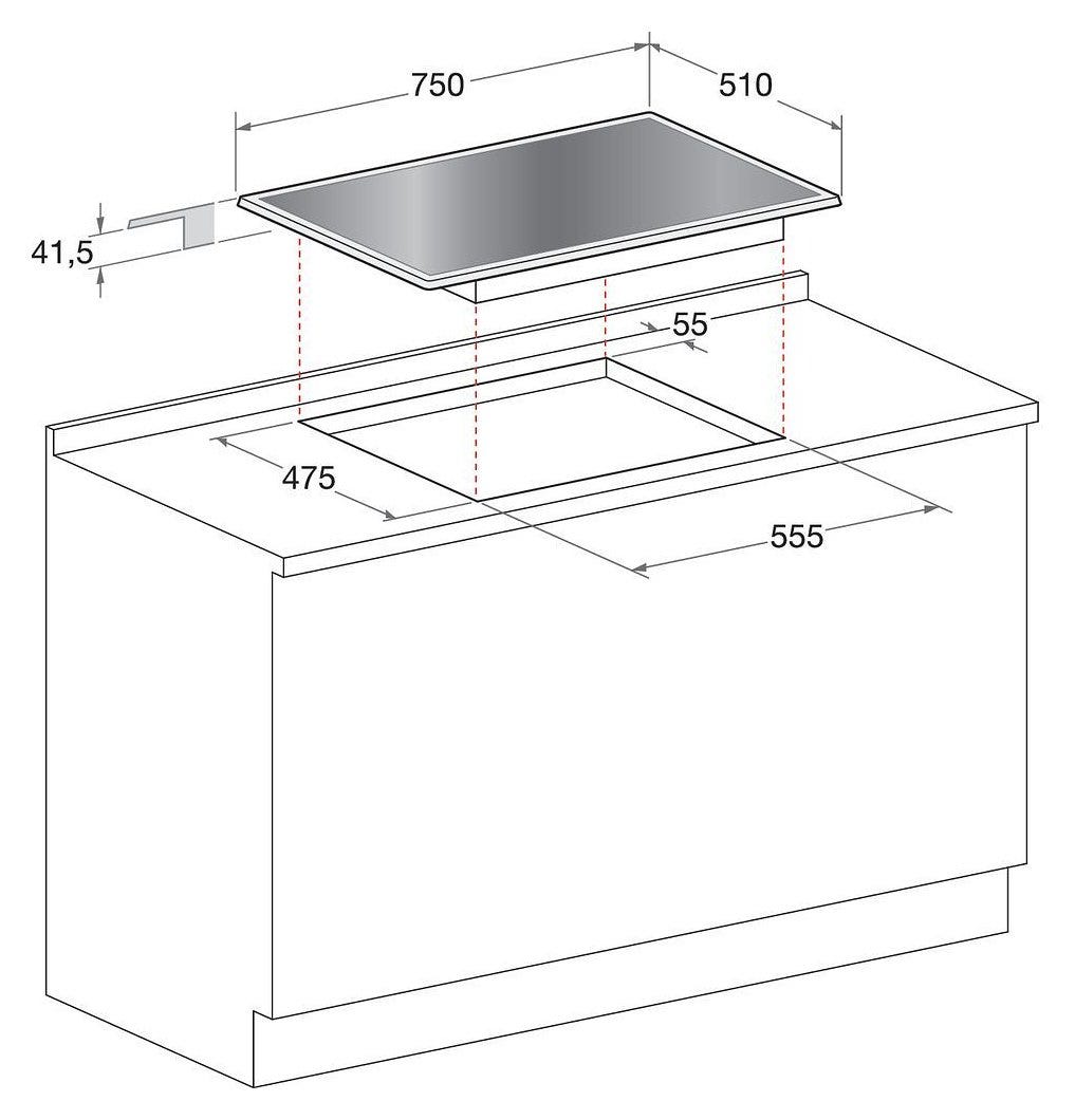 Hotpoint Ariston FTGHG 751 D/HA(BK) Piano cottura a gas cm. 75 - vetro nero